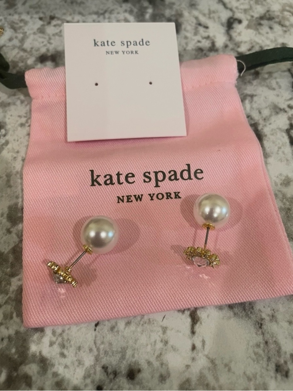 kate spade women Pearl Double-Back  Earrings.